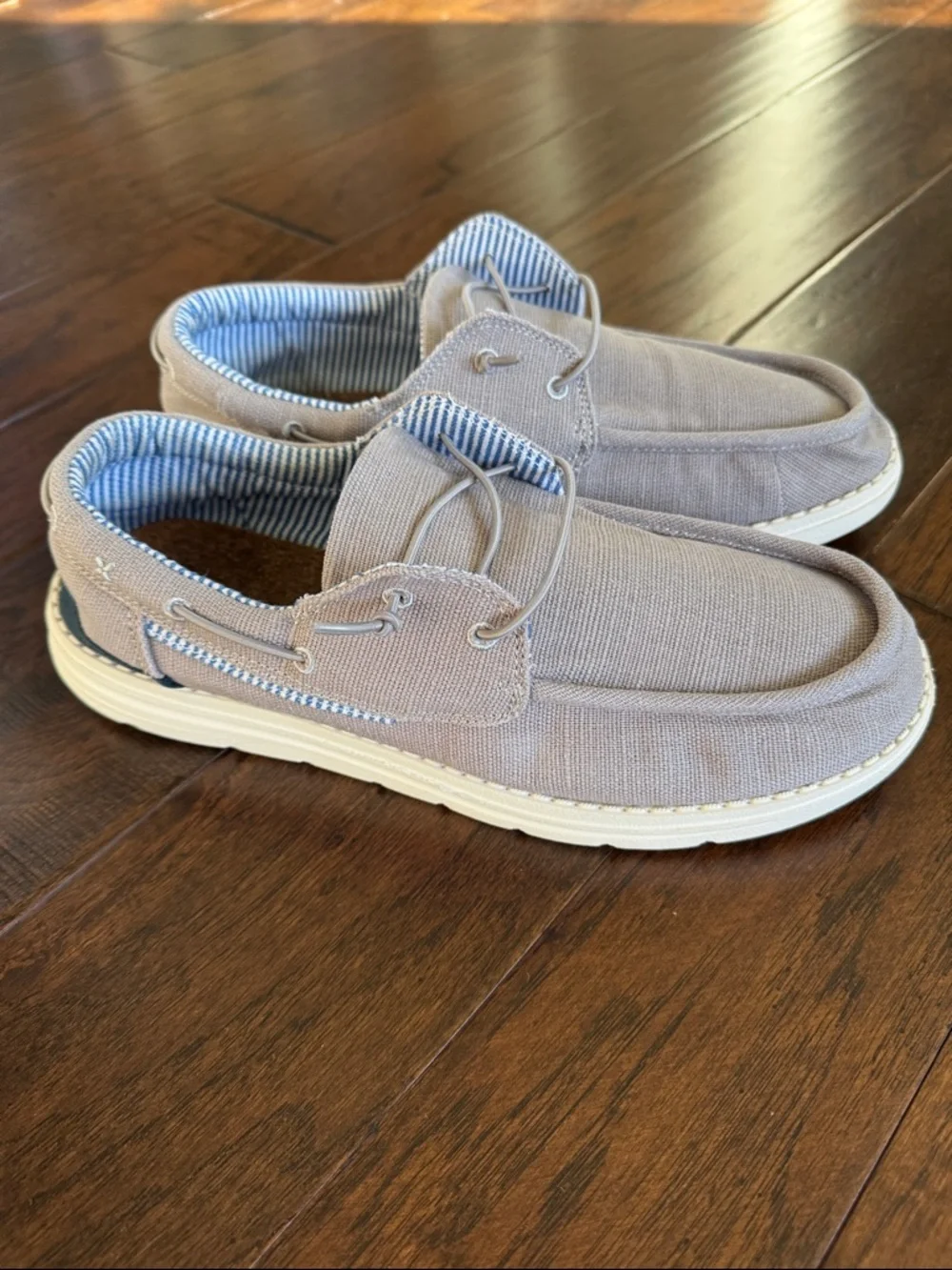 BRUNO MARC Mens Grey slip on Boat Shoes Size 10.5